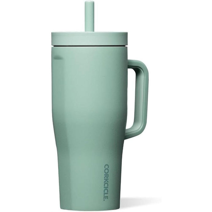 Corkcicle Cruiser Insulated Tumbler with Handle and Straw, 22oz - Thyme