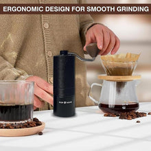 Load image into Gallery viewer, Stainless Steel Manual Coffee Grinder with Adjustable Setting - Lightweight and Easy to Clean - Hand Held Coffee Grinder - Perfect for Home, Office, and Camping - (Black)
