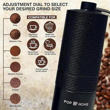 Load image into Gallery viewer, Stainless Steel Manual Coffee Grinder with Adjustable Setting - Lightweight and Easy to Clean - Hand Held Coffee Grinder - Perfect for Home, Office, and Camping - (Black)
