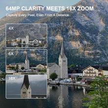 Load image into Gallery viewer, Yatao Digital Cameras for Photography and Vlogging, 6K 64MP Flip Screen, Dual Lens, Microphone for Video, 64GB TF Card, Compact Photo WiFi Camera for YouTube Kit Travel, Beginners (Black)
