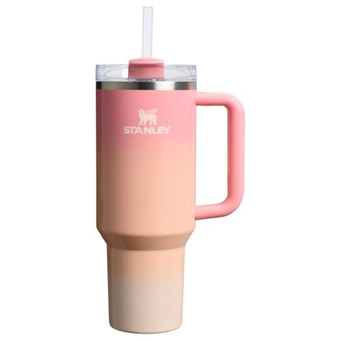 STANLEY Quencher H2.0 Tumbler with Handle and Straw 40 oz | Flowstate 3-Position Lid | Cup Holder Compatible for Travel | Insulated Stainless Steel Cup | BPA-Free | Pink Mesa Sunset