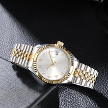 Load image into Gallery viewer, Boyarca Luxury Steel Arabic Numbers Mechanical Watches Automatic Movement Urdu Numerals Mechanical Watch 38mm Men s Wrist Watch with Luminous Waterproof Date (Silver)
