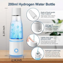 Load image into Gallery viewer, 5000PPB Hydrogen Water Bottle Generator 3 in 1 Hydrogen Water Generator Machine with SPE &amp; PEM Technology Portable Hydrogenated Water Bottle Inhalation for Healthy Hydration/White
