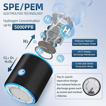 Load image into Gallery viewer, 5000PPB Hydrogen Water Bottle Generator 3 in 1 Hydrogen Water Generator Machine with SPE &amp; PEM Technology Portable Hydrogenated Water Bottle Inhalation for Healthy Hydration/Black
