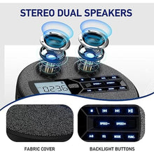 Load image into Gallery viewer, CD Player Portable, Rechargeable Portable CD Player with Dual Speakers and Anti Skip,CD,USB,AUX,LCD Display,Backlit Button,5 EQ,A-B Repeat,10 Speeds for Home Car Fabric Black
