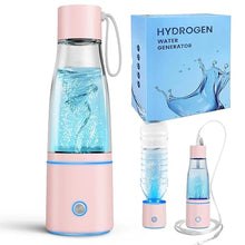 Load image into Gallery viewer, 5000PPB Hydrogen Water Bottle Generator 3 in 1 Hydrogen Water Generator Machine with SPE &amp; PEM Technology Portable Hydrogenated Water Bottle Inhalation for Healthy Hydration/Pink
