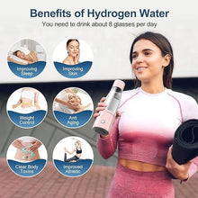 Load image into Gallery viewer, 5000PPB Hydrogen Water Bottle Generator 3 in 1 Hydrogen Water Generator Machine with SPE &amp; PEM Technology Portable Hydrogenated Water Bottle Inhalation for Healthy Hydration/Pink

