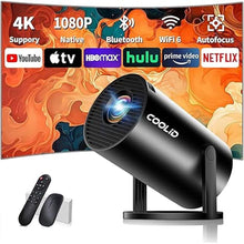 Load image into Gallery viewer, Mini Projector, Support 4K 1080P Portable Projector with Bidirectional WIFI6 5G and Bluetooth5.4, 270° Rotatable, Auto Keystone Correction, 35"-130" Video Projecto Compatible with HDMI/USB/Phone-Black
