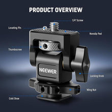Load image into Gallery viewer, NEEWER Cold Shoe Camera Monitor Mount with Anti Twist 1/4" Screw Compatible with Atomos Ninja V, 5" &amp; 7" Field Monitor, 360° Swivel 180° Tilt with Adjustable Damping, MA006
