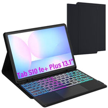 Load image into Gallery viewer, for Samsung Galaxy Tab S10 FE+ Plus 13.1" 2025 Keyboard Case: 7 Colors Backlit Trackpad Keyboard for 13.1-inch Galaxy Tab S10 FE+ - One-Click DEX Mode - Detachable Key Board Cover with Pen Holder
