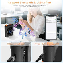 Load image into Gallery viewer, Portable Voice Amplifier with 2 Wireless Microphones for Teachers &amp; Elderly Rechargeable High Definition Sound Quality Voice Amplifier-Grey
