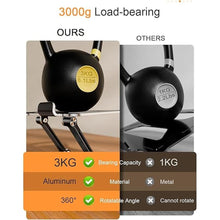 Load image into Gallery viewer, Tablet Stand Holder with Thickened 360°Rotating Base Dual Rod Adjustable Aluminum Stand for All 5.8-12.9” iPad Samsung Phone Tablet Kindle E-Reader and More, Black
