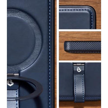 Load image into Gallery viewer, Butaiga for Samsung Galaxy S25 Edge Case Leather with Stand, Anti-Slip Shockproof Loop, Compatible with MagSafe, Magnetic Protective Galaxy S25 Edge Leather Case, Navy
