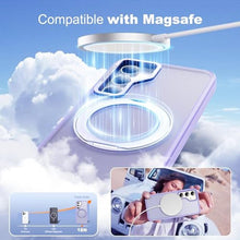 Load image into Gallery viewer, Zalinbo for Samsung Galaxy S25 Case with 360 Rotatable Magnetic Ring Stand Compatible with Mag-Safe Military Protection Shockproof Matte Translucent Phone Cases for Samsung Galaxy S25,Purple
