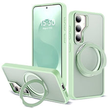 Load image into Gallery viewer, Zalinbo for Samsung Galaxy S25 Plus Case with 360 Rotatable Magnetic Ring Stand Compatible with Mag-Safe Military Protection Shockproof Matte Translucent Phone Cases for Galaxy S25 ,Green
