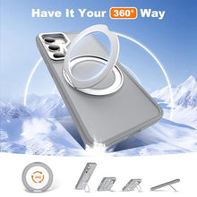 Load image into Gallery viewer, Zalinbo for Samsung Galaxy S25 Plus Case with 360 Rotatable Magnetic Ring Stand Compatible with Mag-Safe Military Protection Shockproof Matte Translucent Phone Cases for Galaxy S25 ,Gray
