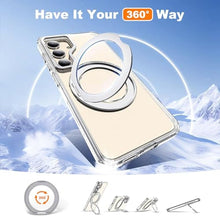 Load image into Gallery viewer, Zalinbo for Samsung Galaxy S25 Plus Case with 360 Rotatable Magnetic Ring Stand Compatible with Mag-Safe Military Protection Shockproof Transparent Phone Cases for Galaxy S25 ,Clear
