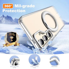 Load image into Gallery viewer, Zalinbo for Samsung Galaxy S25 Plus Case with 360 Rotatable Magnetic Ring Stand Compatible with Mag-Safe Military Protection Shockproof Transparent Phone Cases for Galaxy S25 ,Clear
