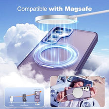 Load image into Gallery viewer, Zalinbo for Samsung Galaxy S25 Plus Case with 360 Rotatable Magnetic Ring Stand Compatible with Mag-Safe Military Protection Shockproof Matte Translucent Phone Cases for Galaxy S25 ,Dark Purple
