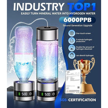 Load image into Gallery viewer, 4.0 Upgrade 2PCS Hydrogen Water Bottle &amp; Hydrogen Absorption ?NO.1-100% Odorless??SGS Certification - 6000PPB? Hydrogen Water Bottle - 2025 SPE PEM?Hydrogen Can be Produced from Mineral Water
