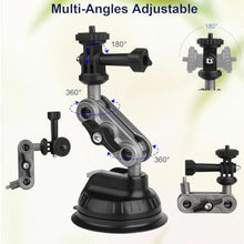 Load image into Gallery viewer, Pocket 3 Suction Cup Camera Mount Expansion Adapter,Car Mount Windshield Window Dash Holder Kit Compatible with DJI OSMO Insta360 X4/X3/X2/X1/R/RS/Go2 Gopro Hero 13/12/11/10/9/8/7/6/5/Max/Mini
