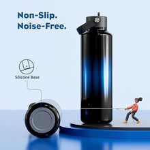Load image into Gallery viewer, 24 oz Water Bottle with Handle for Men: Spill Proof Lid with Straw, Flex Cap, Cold for 24 Hrs, Hot for 10 hrs, Vacuum Stainless Steel Thermos for Walking, Hiking, Travel, Sport, Gym (Twilight Night)
