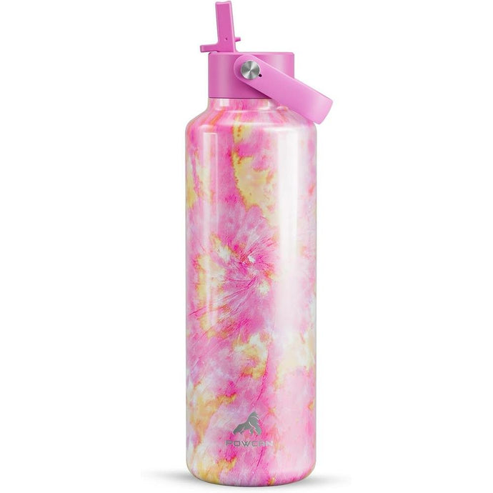 24 oz Vacuum Water Bottle for School: Lightweight, Leakproof, Flex Cap, BPA-Free, Cupholder Friendly, Vacuum Flask with Straw for Girl, College, Outdoors, Sport, Daily, Gift, Classroom (Citrus Dream)