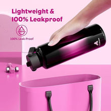 Load image into Gallery viewer, 24 oz Water Bottle with Straw for Travel: Cold for 24 Hrs, Hot for 10 Hrs, Lightweight, Flex Cap, Double Walled Vacuum Insulated Thermos for Traveler, Runner, Adventure, Fitness, Trekking (Neon Night)
