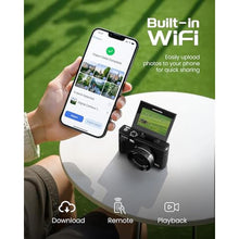 Load image into Gallery viewer, 5K Digital Camera for Photography - 75MP Autofocus Vlogging Camera for YouTube with 64GB SD Card, WiFi, 18X Zoom 3&quot; 180° Flip Screen Compact Travel Camera with 2 Batteries for Teens and Beginner
