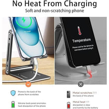 Load image into Gallery viewer, Cell Phone Stand,360° Adjustable Folding Portable Phone Holder for Desk Travel Essentials Office Accessories Compatible with All Mobile Phones,Small ipad,Switch
