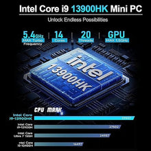 Load image into Gallery viewer, Beelink GTi13 Mini PC, Intel Core-i9 13900HK Processors (14C/20T,Up to 5.4GHz), 32GB DDR5 5200MHz 1TB SSD, Mini Computer Support Thunderbolt 4/PCle×8 Slot/WiFi6/2.5G LAN/Triple Display, AI Gaming pc
