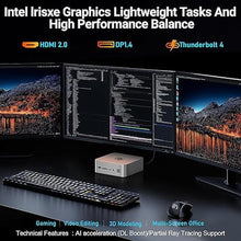 Load image into Gallery viewer, Beelink GTi13 Mini PC, Intel Core-i9 13900HK Processors (14C/20T,Up to 5.4GHz), 32GB DDR5 5200MHz 1TB SSD, Mini Computer Support Thunderbolt 4/PCle×8 Slot/WiFi6/2.5G LAN/Triple Display, AI Gaming pc
