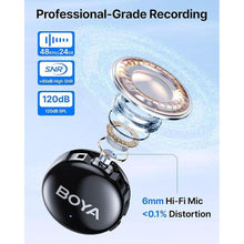 Load image into Gallery viewer, BOYA BOYALINK 3 Wireless Lavalier Mini Microphones for iPhone 15-16/Android/PC/Camera,AI Noise Cancellation,48kHz/24Bit Studio Sound,APP Control,984ft 30h Battery with Charging Case for Vlog Interview
