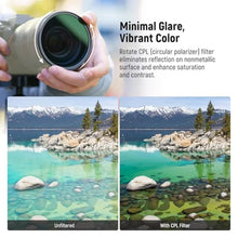 Load image into Gallery viewer, NEEWER 67mm CPL + Black Mist Diffusion 1/4 Filter Set (2 Pack), Multicoated Optical Glass Circular Polarizing &amp; Dreamy Soft Cinematic Effect Filter for Camera Lens
