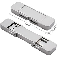 Load image into Gallery viewer, USB Drive 128GB External SSD,USB 3.2 Gen 2 A+C Dual Port Portable SSD,Up to 550MB/s for Data Storage, External Solid State Hard Drive for iPhone 15/16 /Android/PC/Mac/Laptop
