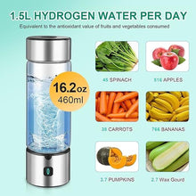 Load image into Gallery viewer, 2025 New Hydrogen Water Bottle,Upgraded 16&#39;OZ SPE/PEM 4.0 Tech, 3-Min 2500PPB+ Hydrogen Water Bottle Generator,Rechargeable Hydrogen Water Machine,Portable for Home,Office,Travel &amp; Gifts
