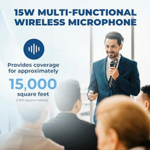 Load image into Gallery viewer, Bluetooth Microphone Wireless Voice Amplifier, Professional Intelligent Noise Cancelling Handheld/Desktop Mic Speaker, 15W Wireless Mic with 3 Sound Effects for Teaching Singing Speaking Karaoke H9
