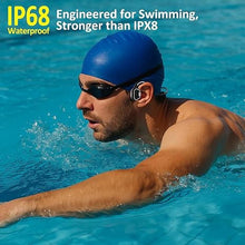 Load image into Gallery viewer, Bone Conduction Swimming Headphones - IP68 Waterproof Open-Ear Bluetooth 5.3 with 32GB MP3 Player, Underwater Sport Headphones for Swim, Workout, Running, Cycling, Blue

