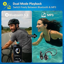 Load image into Gallery viewer, Bone Conduction Swimming Headphones - IP68 Waterproof Open-Ear Bluetooth 5.3 with 32GB MP3 Player, Underwater Sport Headphones for Swim, Workout, Running, Cycling, Blue
