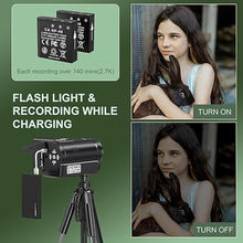 Load image into Gallery viewer, 2.7K Video Camera Camcorder QHD 50MP YouTube Vlogging Camera 16X Digital Zoom Webcam 270 Degree Rotation Screen Camcorders with 32G SD Card and 2 Batteries Recording While Charging
