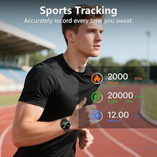 Load image into Gallery viewer, WalkerFit Smart Watches for Men Bluetooth Call, 1.4&quot; Military Smart Fitness Watch for Android iPhone, 100+ Sport Modes, Heart Rate/SpO2/Sleep Monitor, IP67 Waterproof Smartwatch for Men, Black
