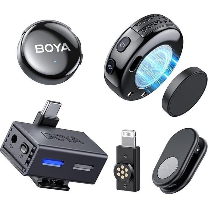 BOYA BOYALINK 3 Wireless Lavalier Microphone for iPhone/Android/Camera/PC/Tablets,AI Noise Cancellation, 48kHz/24Bit Studio Sound,APP Control, 984ft 6h Battery for Vlogging Interview(No Charging Case)