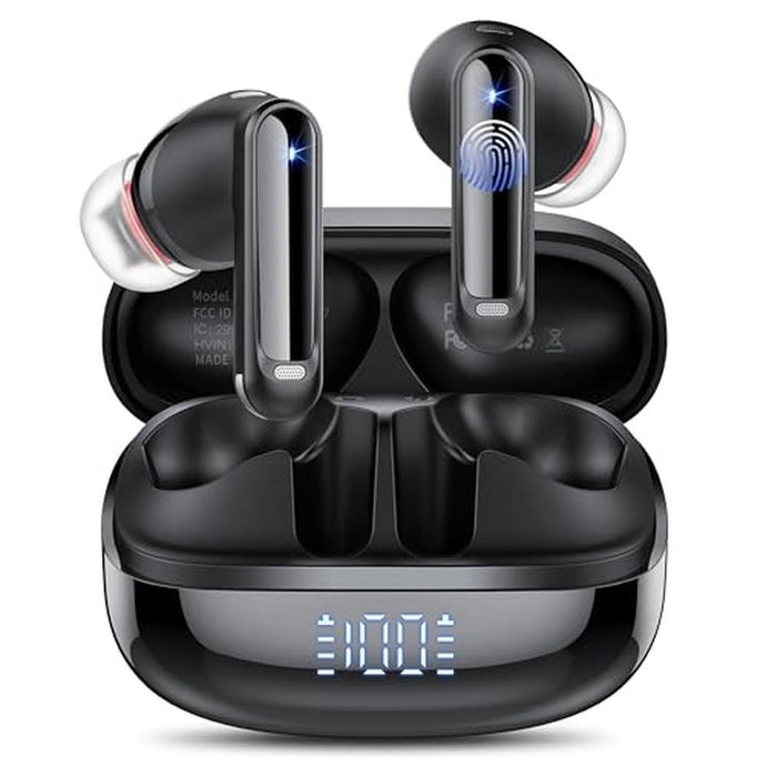 Wireless Earbuds, 2025 NEW Bluetooth 5.4 Headphones 48Hrs In Ear Buds Wireless Bluetooth Earbuds, Deep Bass Stereo with 4 ENC Mic Sport Headphones, IP7 Waterproof Earphones IOS Android Earbud, Black