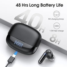 Load image into Gallery viewer, Wireless Earbuds, 2025 NEW Bluetooth 5.4 Headphones 48Hrs In Ear Buds Wireless Bluetooth Earbuds, Deep Bass Stereo with 4 ENC Mic Sport Headphones, IP7 Waterproof Earphones IOS Android Earbud, Black
