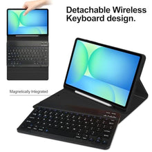 Load image into Gallery viewer, Keyboard Case for Samsung Galaxy Tab S10 FE+ Plus 13.1inch 2025, Magentic Protective Cover with S-Pen Holder, Detachable Wireless Bluetooth Keyboard, Black
