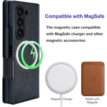 Load image into Gallery viewer, for Samsung Galaxy Z Fold 7 Wallet Case with S Pen Holder &amp; Card Slots, Compatible with MagSafe, RFID Blocking, Magnetic Luxury Leather Slim Wallet Folio Phone Cover (Black)
