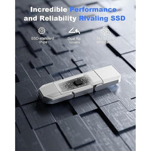 Load image into Gallery viewer, 64GB External Portable SSD USB Solid State Drive, Up to 450MB/s USB 3.2 Gen 2 Solid State, Type C + USB A Dual Drive for Phone/Android Laptops/Windows/Mac, Silver
