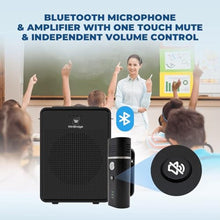 Load image into Gallery viewer, Wireless Voice Amplifier with Bluetooth Lavalier Microphone, Professional Noise Reduction Portable Microphone with Speaker, Mini Megaphone with Clip on/Lapel Mic for Teachers Classroom Tour Guide B006
