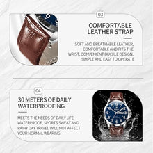 Load image into Gallery viewer, Taxau Leather Watches for Men Brown Wrist Watch Mens Luxury Silver Watch for Men Leather Strap Waterproof Mens Analog Dress Watches Business Classic Large Blue Face with Day and Date
