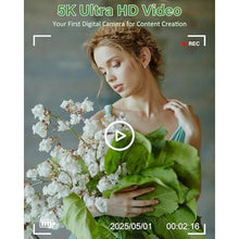 Load image into Gallery viewer, 5K Digital Camera for Photography, 75MP WiFi Vlogging Camera for YouTube with 3&quot; 180° Flip Screen, 18X Zoom UHD Autofocus Video Camara with 32GB SD Card, 2 Batteries
